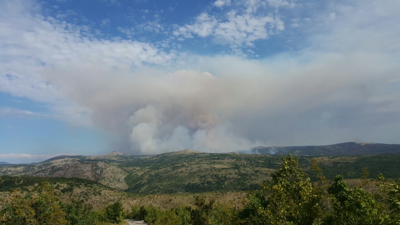FOTO: Veliki požar između Stoca i Ljubinja, vatrena linija duga nekoliko kilometara