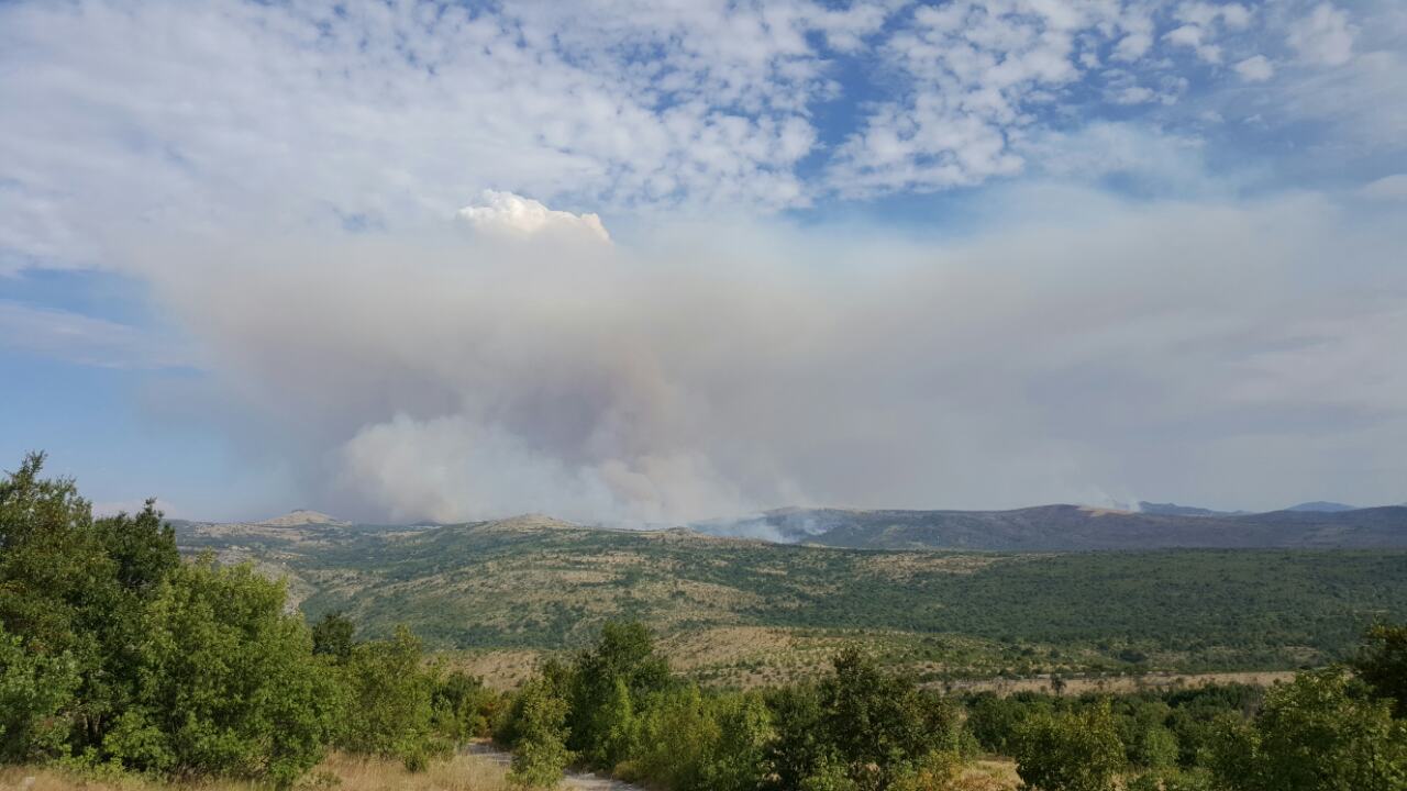 FOTO: Veliki požar između Stoca i Ljubinja, vatrena linija duga nekoliko kilometara
