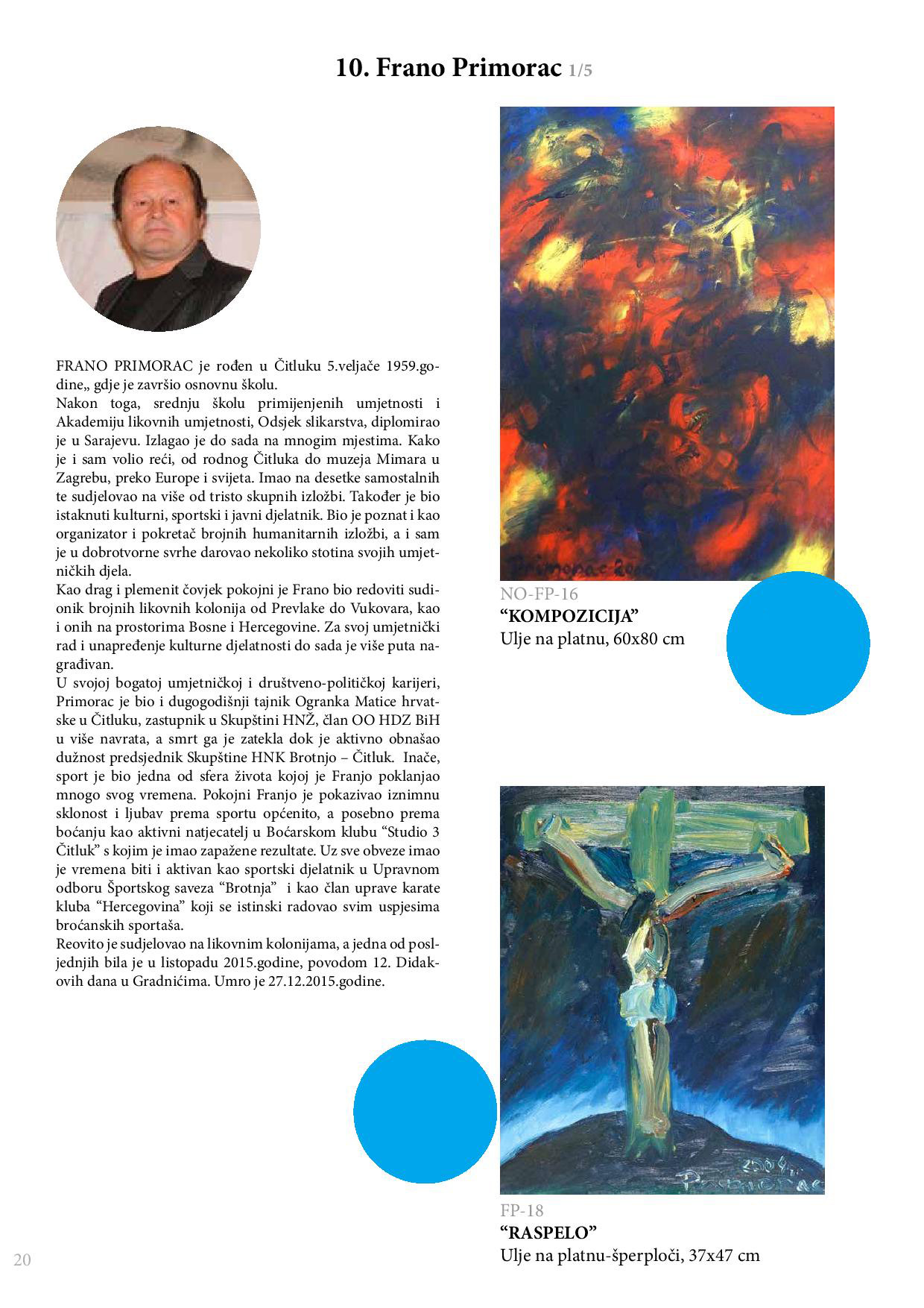 Aukcija umjetničkih slika nastalih na likovnoj koloniji fra Didak Buntić od 2004. do 2016. godine