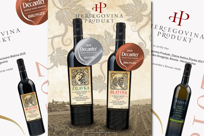 Četiri medalje za vina Hercegovina Produkta na Decanter World Wine Awardsu