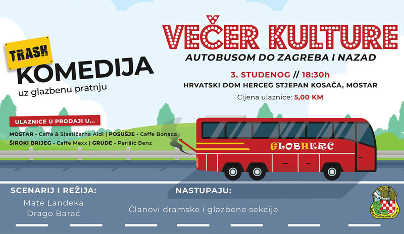 Trash komedija “Autobusom do Zagreba i nazad” 3. studenog u Kosači