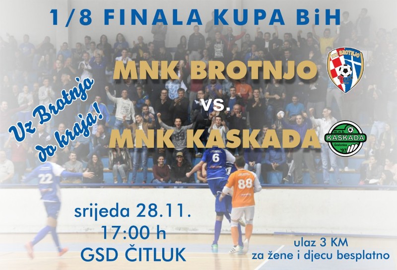 1/8 finala Kupa BiH: Brotnjo večeras dočekuje Kaskadu