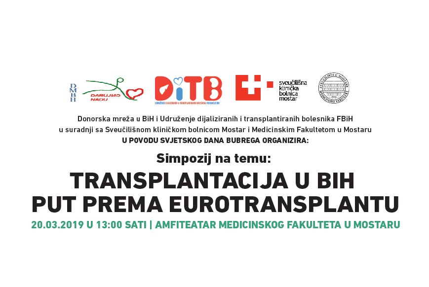 Simpozij „Transplantacija u BiH put prema Eurotransplantu” 20. ožujka u Mostaru