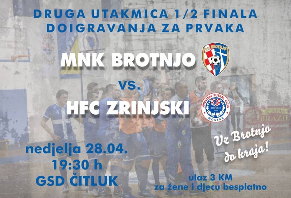 Svi u dvoranu: Brotnjo u nedjelju dočekuje Zrinjski