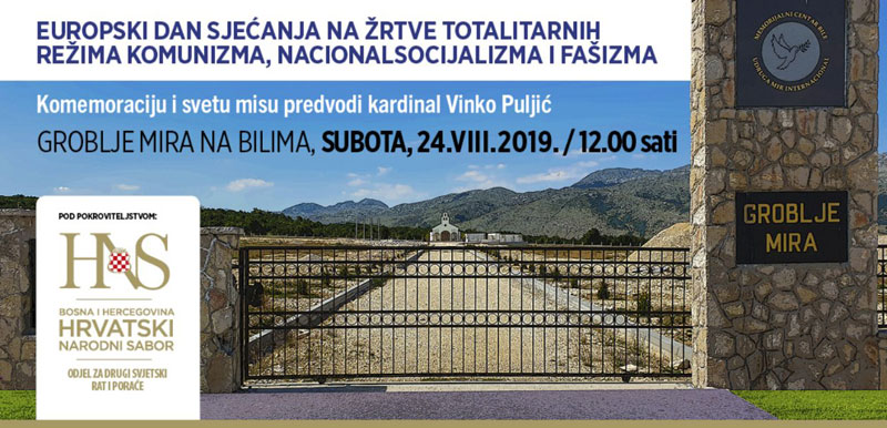 Groblje mira na Bilima: Komemoracija i misa za žrtve totalitarnih režima 24. kolovoza