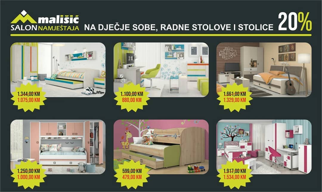 Bajkovito mjesto u kojem će vaši najdraži rasti sigurno i sretno uz popust od -20% samo u Salonu namještaja Mališić