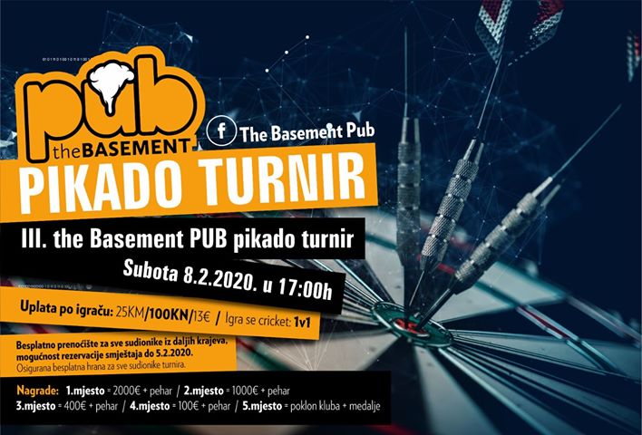U tijeku prijave za pikado turnir koji će se održati u the Basement Pub-u u Čitluku