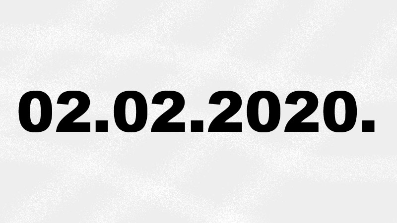 02.02.2020. – Prvi palindromski datum u 909 godina, sljedeći će se dogoditi za 101 godinu