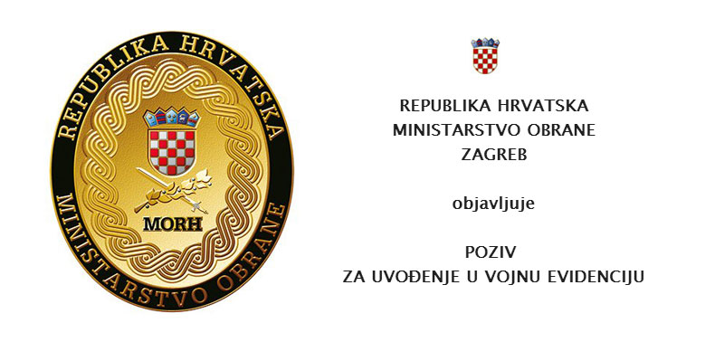 Ministarstvo obrane RH objavilo poziv za upis u vojnu evidenciju za 2020. godinu