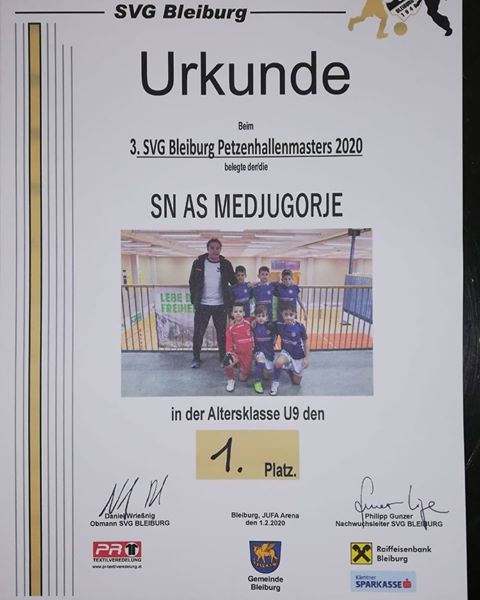 Škola nogometa AS Međugorje osvojila četiri zlatne medalje na turniru u Austriji