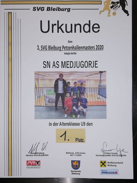 Škola nogometa AS Međugorje osvojila četiri zlatne medalje na turniru u Austriji