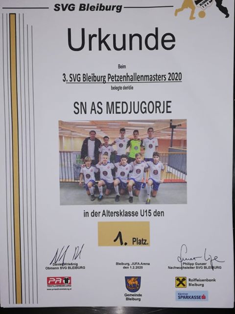 Škola nogometa AS Međugorje osvojila četiri zlatne medalje na turniru u Austriji