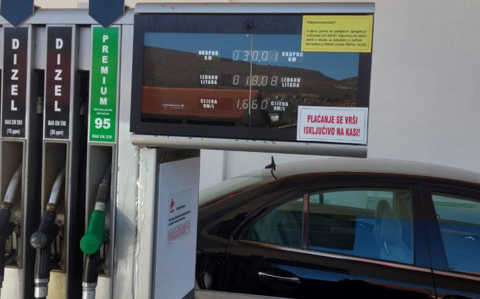 Evo gdje se nalazi benzinska s cijenom dizela od 1,66 KM po litru
