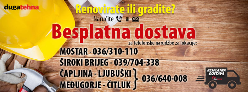 Duga Tehna ima novu uslugu: Besplatna dostava kupljene robe do Vašeg objekta