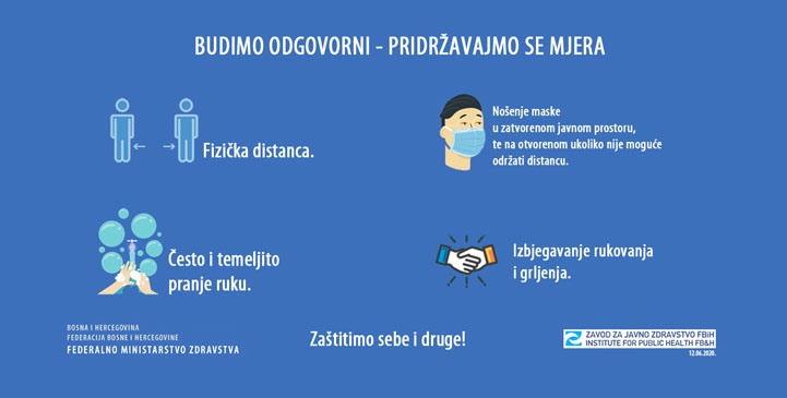 Naredba Kriznog stožera FMZ: Obvezno nošenje maske, u zatvorenom prostoru najviše 100 osoba