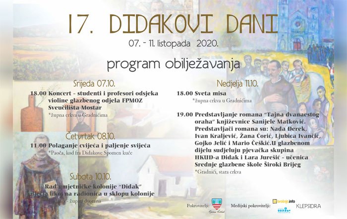 Najavljujemo: 17. Didakovi dani od 7. do 11. listopada