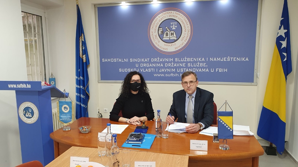 Potpisan sporazum o produljenju primjene kolektivnog ugovora za službenike tijela uprave i sudbene vlasti u F BiH