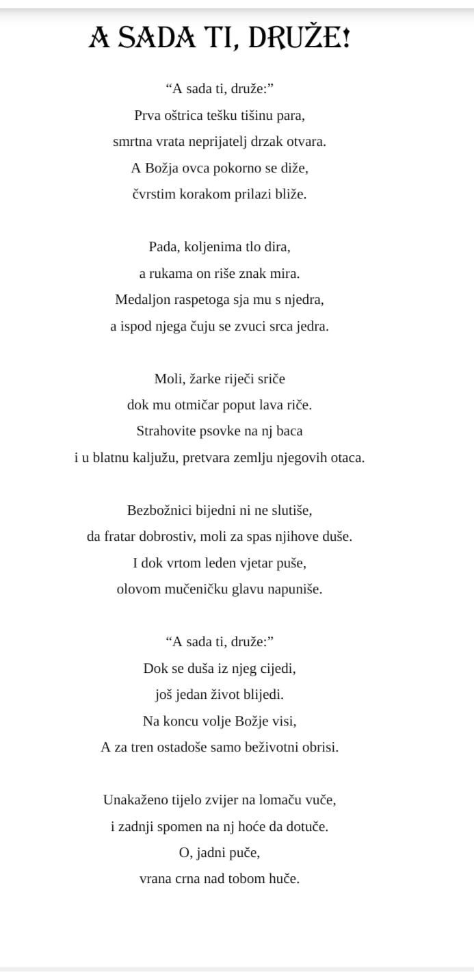 Petra Smoljan nagrađena drugim mjestom za svoju pjesmu „A sada ti, druže“