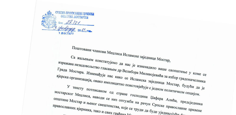 Priopćenje za javnost svećenika Srpske pravoslavne crkve u Mostaru