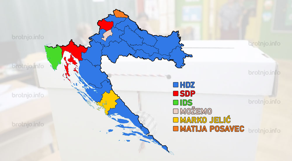 Hrvatska u plavome nakon današnjih izbora
