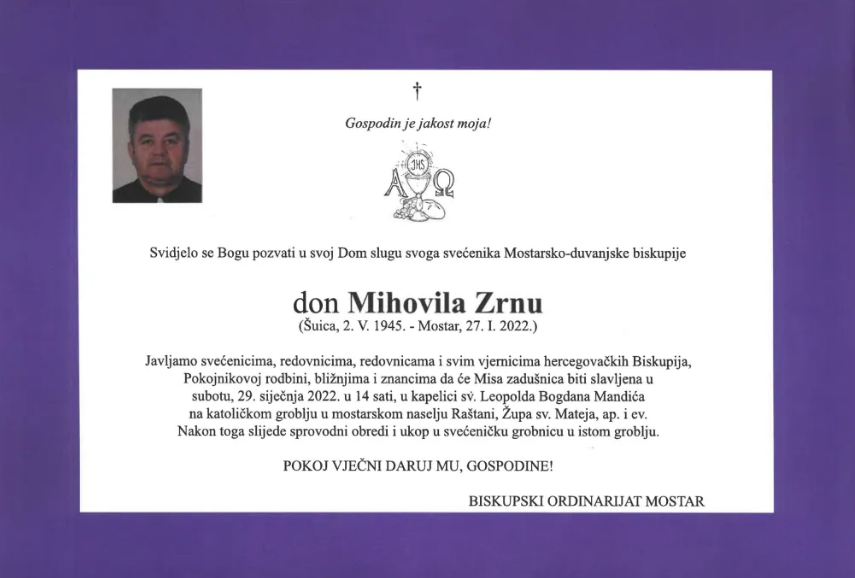 Preminuo don Mihovil Zrno