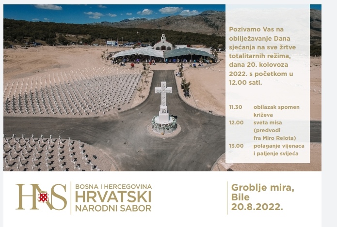 U subotu na Groblju mira na Groblju mira sveta misa zadušnica za sve žrtve totalitarnih režima