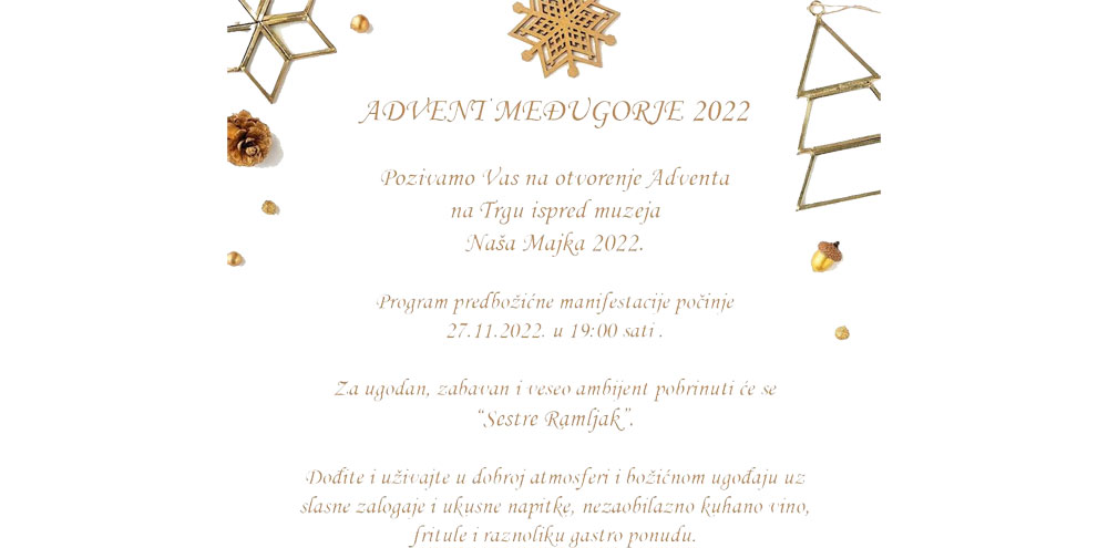 Najavljujemo: Advent Međugorje 2022.