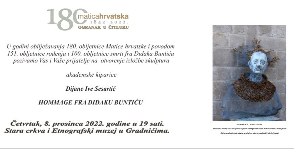 “Hommage fra Didaku Buntiću” 8. prosinca u Gradnićima