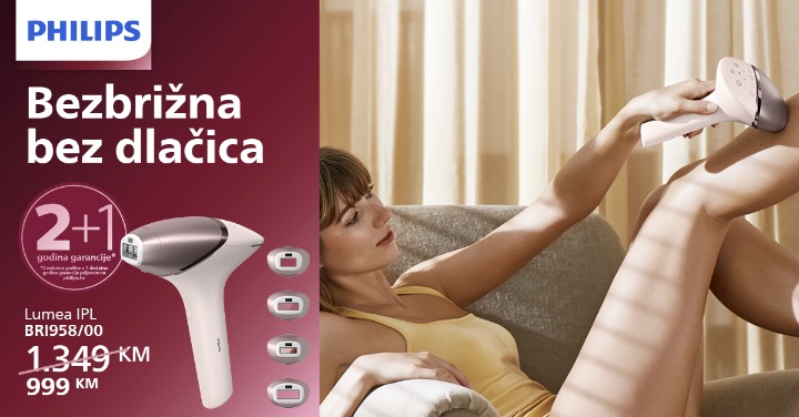 6 mjeseci glatke kože uz Philips Lumeu IPL 900 po akcijskoj cijeni od 999,00 KM u trgovinama Mališić Home&Decor