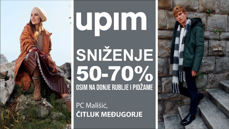Sezonsko sniženje 50 -70% u trgovini UPIM PC Mališić Međugorje