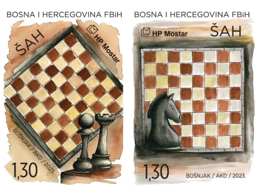 Šah na markama Hrvatske pošte Mostar