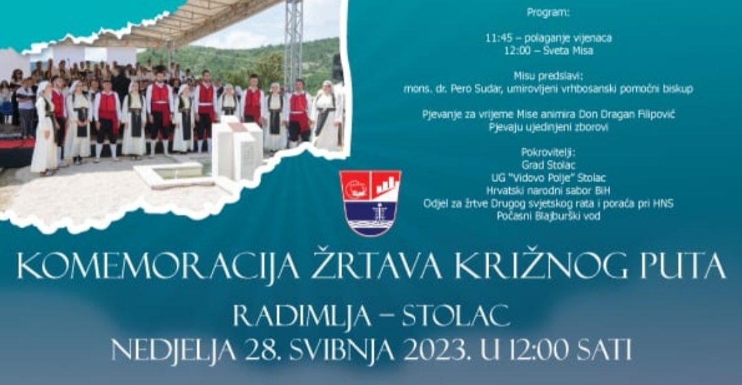 U nedjelju 28. svibnja komemoracija na Radimlji