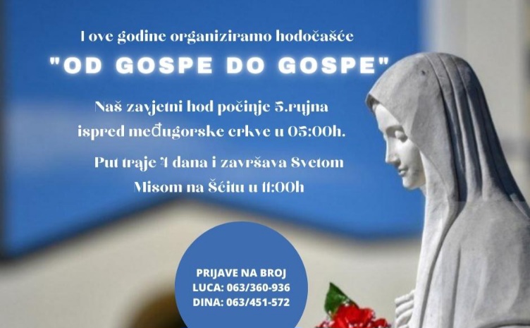 Hodočašće od “Gospe do Gospe” počinje 5. rujna