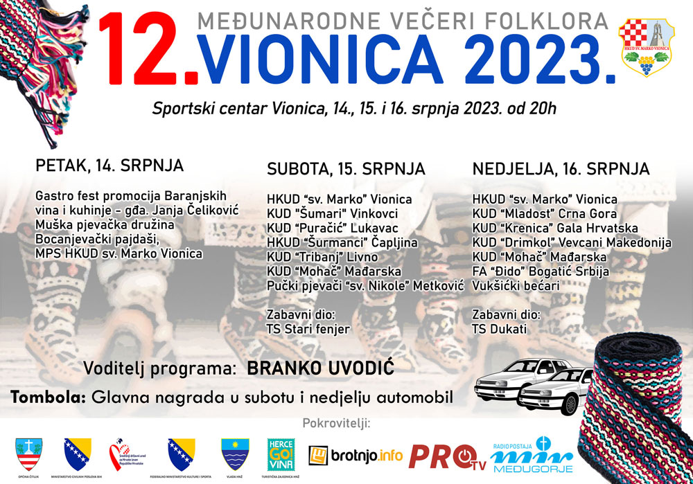 Još tjedan dana do 12. Međunarodnih večeri folklora „Vionica 2023.“
