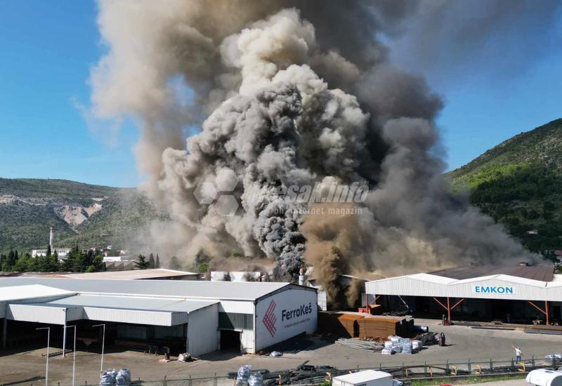 Požar napravio višemilijunsku štetu u mostarskoj firmi Ferro Keš