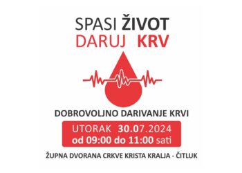 Sutra u Čitluku akcija dobrovoljnog darivanja krvi