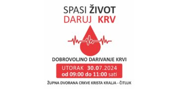 Sutra u Čitluku akcija dobrovoljnog darivanja krvi