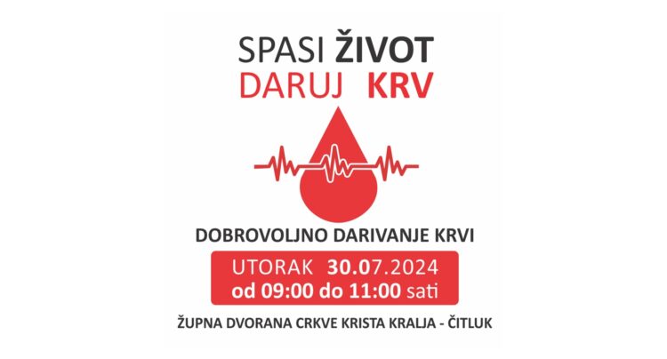 Sutra u Čitluku akcija dobrovoljnog darivanja krvi