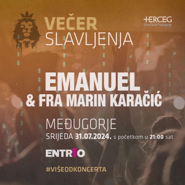Koncert grupe Emanuel i fra Marina Karačića večeras s početkom u 21 sat