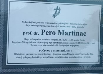 Preminuo prof. dr. Pero Martinac