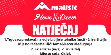 Tvrtka  Mališić MP d.o.o. Čitluk objavljuje: NATJEČAJ