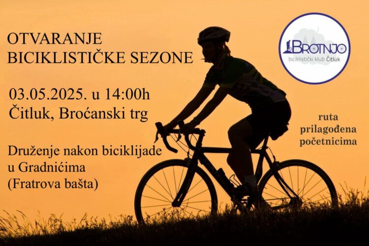 Otvaranje biciklističke sezone u Čitluku – BK Brotnjo vas poziva na biciklijadu!