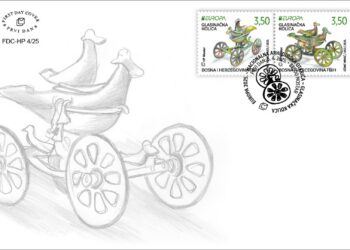 Glasinačka kolica motiv izdanja maraka HP Mostar „EUROPA 2025.“