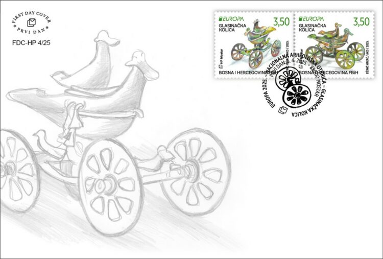 Glasinačka kolica motiv izdanja maraka HP Mostar „EUROPA 2025.“