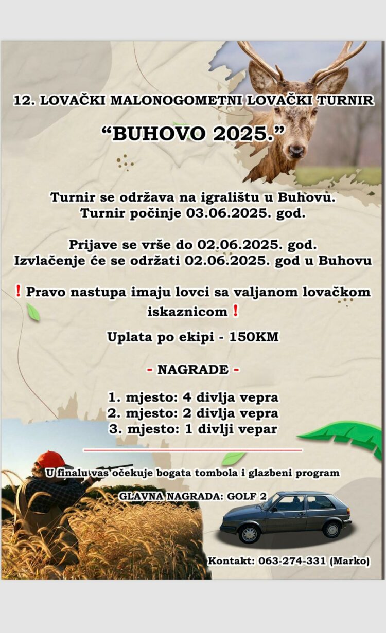 12. Lovački malonogometni turnir “BUHOVO 2025.”