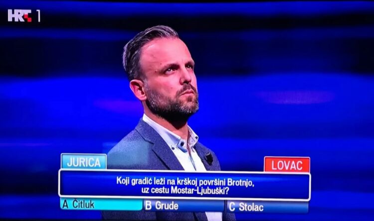 Brotnjo na malim ekranima: Pitanje o Čitluku u HRT-ovom kvizu “Potjera”