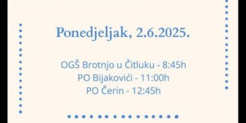 OGŠ Brotnjo: Raspored prijemnih ispita za upis u prvi razred