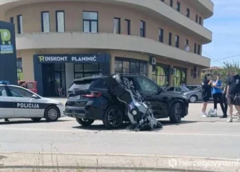 Prometna nezgoda na Tromeđi – Sudar automobila i motocikla