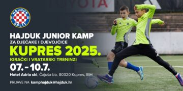 Hajduk junior kamp za dječake i djevojčice Kupres 2025.