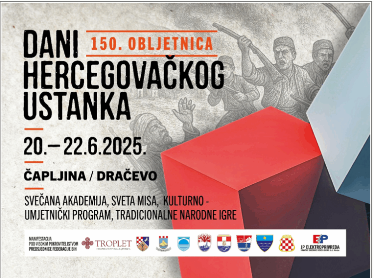 Program manifestacije „DANI HERCEGOVAČKOGA USTANKA” – 150.obljetnica